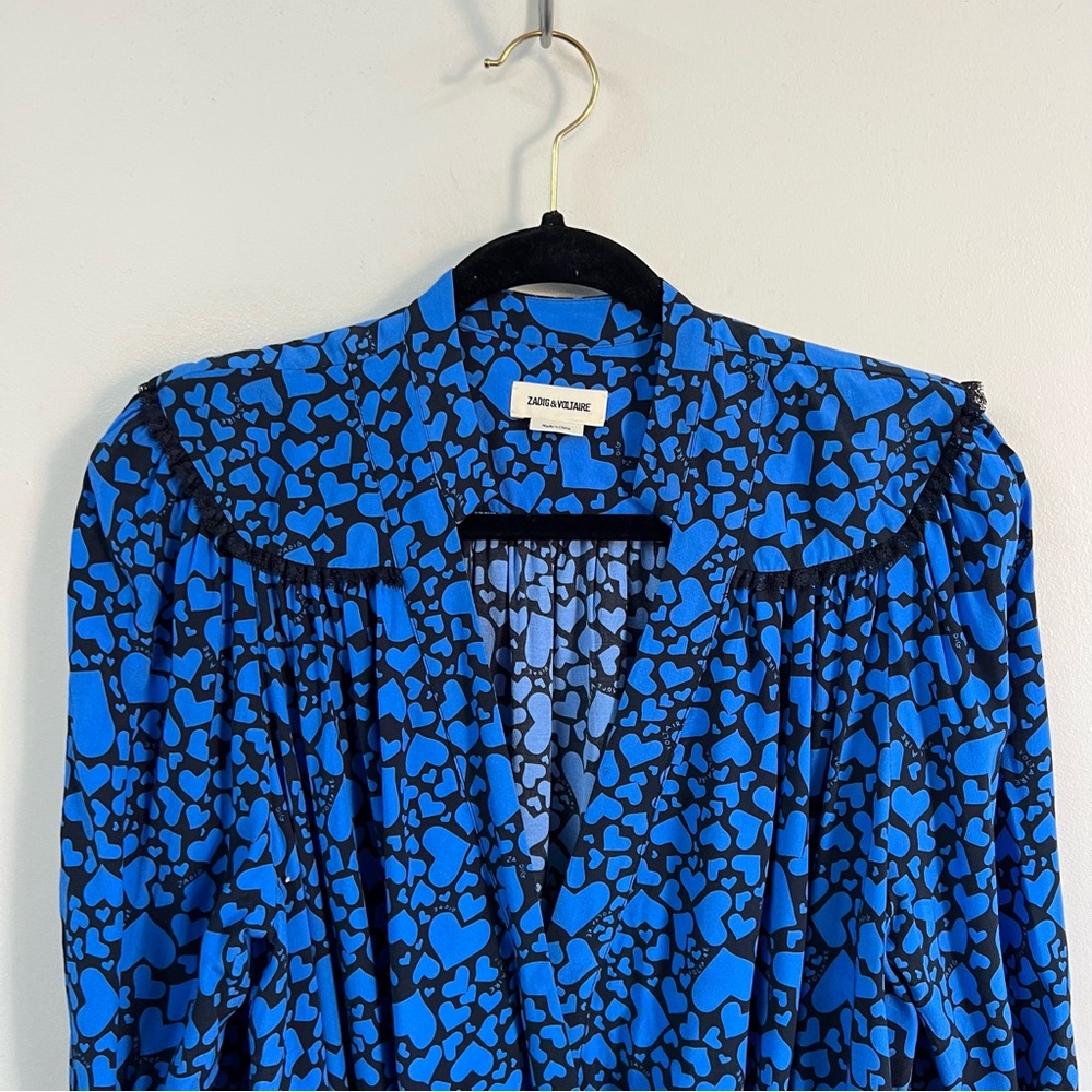 Zadig & Voltaire Reveal Print Coeur Heart Print Mini Dress - Picture 5 of 15